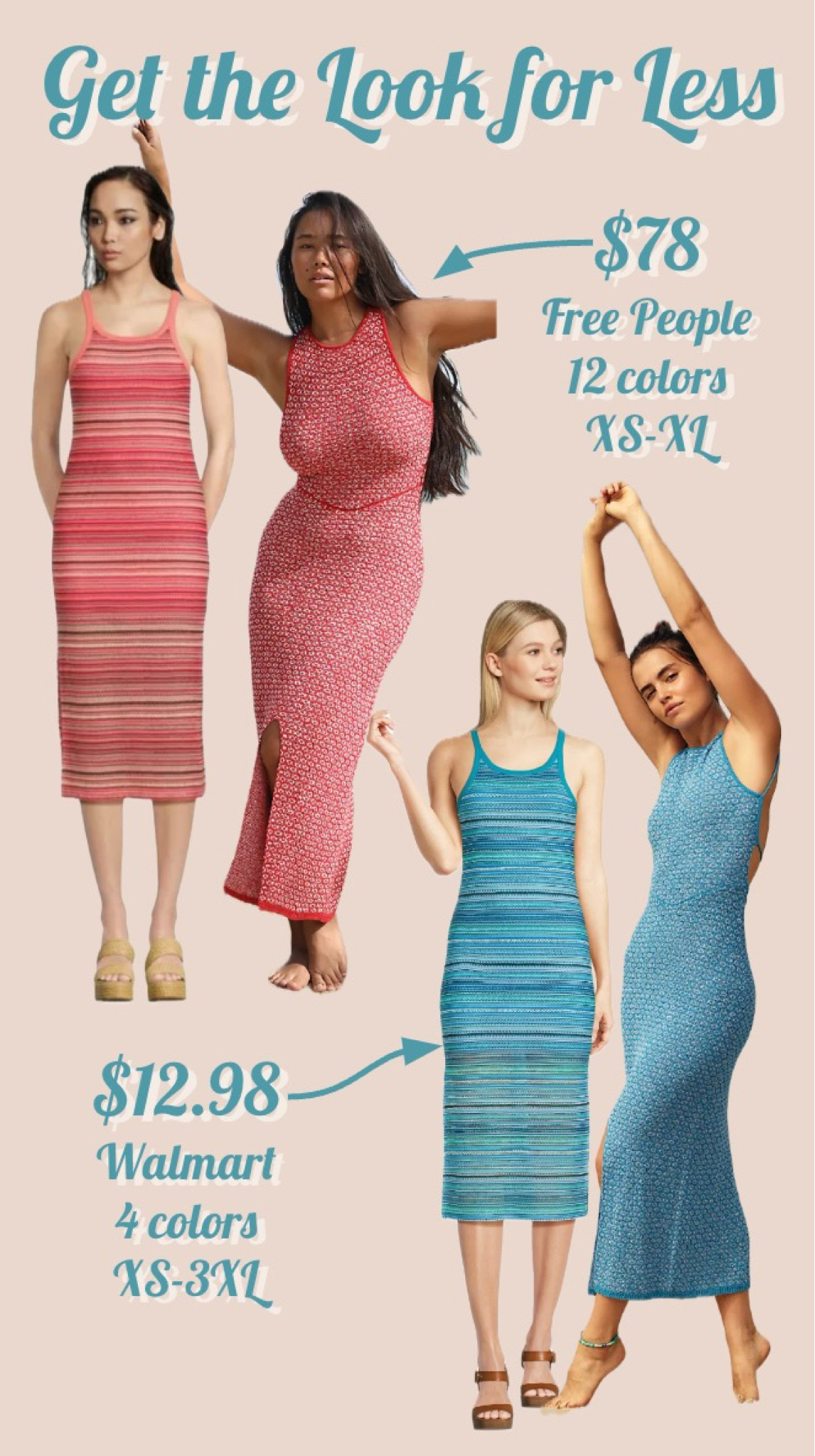 Get the Look for Less! I found this cute dress at Walmart and it reminds me of the similar free people dresses! The free people option comes in more colors and has an open back, and the Walmart version is a bit more modest and a great price! 
………………………..
free people dress knit dress free people dupe walmart dress iywyk walmart finds walmart dresses Summer outfit summer look summer outfits summer dress wedding guest dress knit dresses sweater dress plus size dress midi dress maxi dress  wedding guest dress beach dress vacation dress beach outfit beach look dress under $20 dress under $25 dress under $100 free people under $100 crochet dress 

#LTKFindsUnder100 #LTKTravel #LTKFindsUnder50