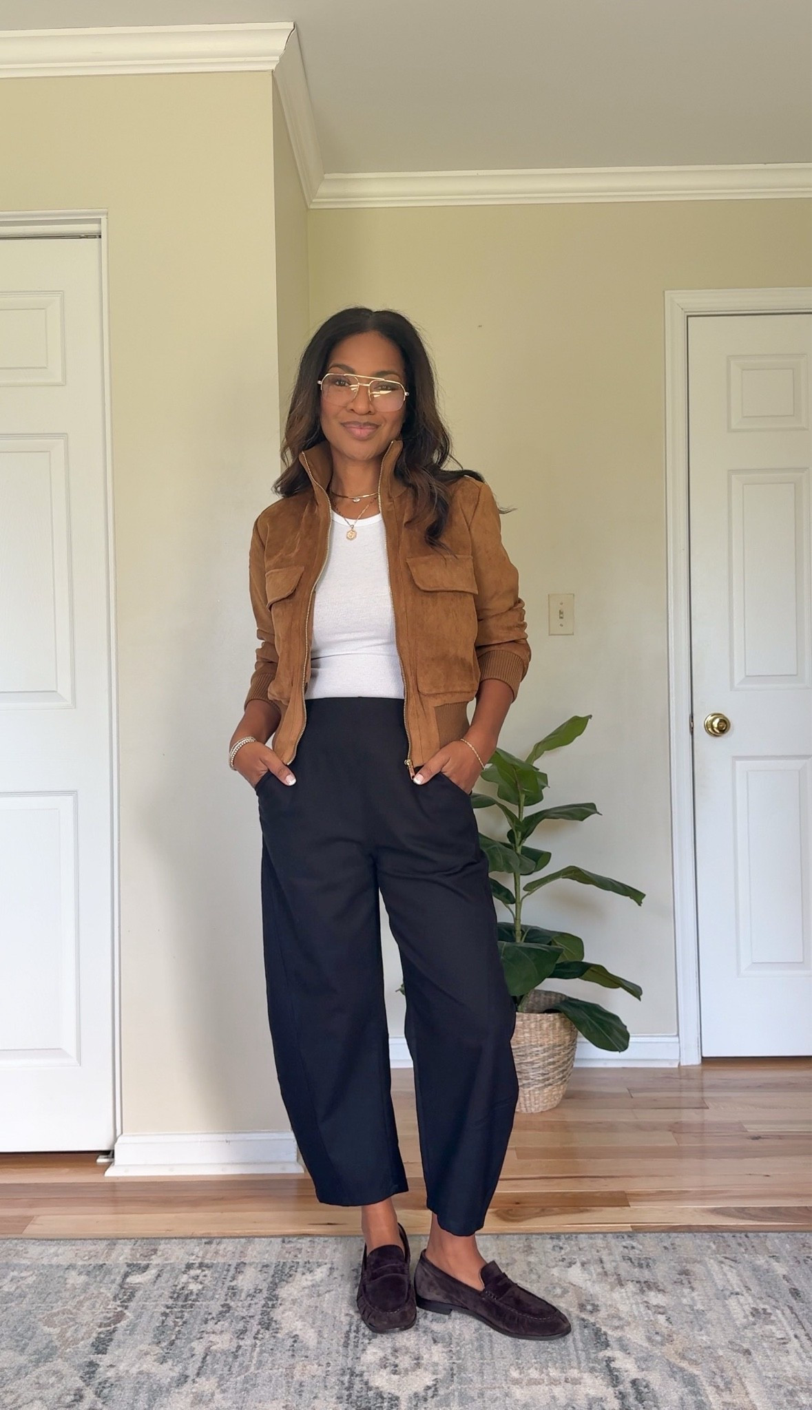 Jacket: S (recommend sizing up one)| Top: S | Pants: S / 4 | Shoes: 9

#LTKootd #LTKgrwm #LTKOver40