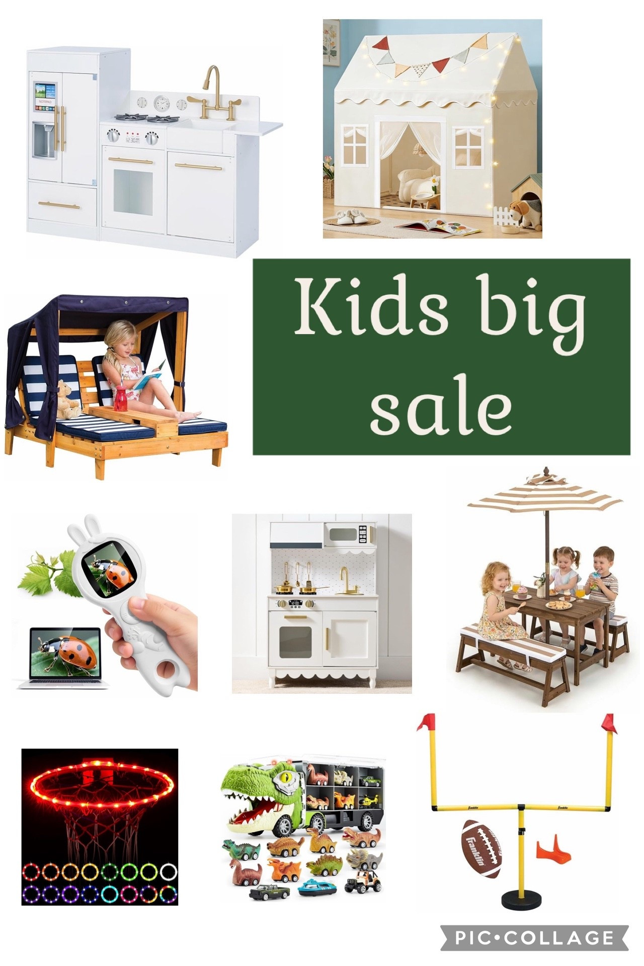 Amazon big spring sale deals kids! 

Toys outdoor backyard shade kids picnic table lounger umbrella bug magnifier playhouse play kitchen basketball lighted hoop football goalpost practice sports Dino dinosaur 

#LTKSaleAlert #LTKKids #LTKSeasonal