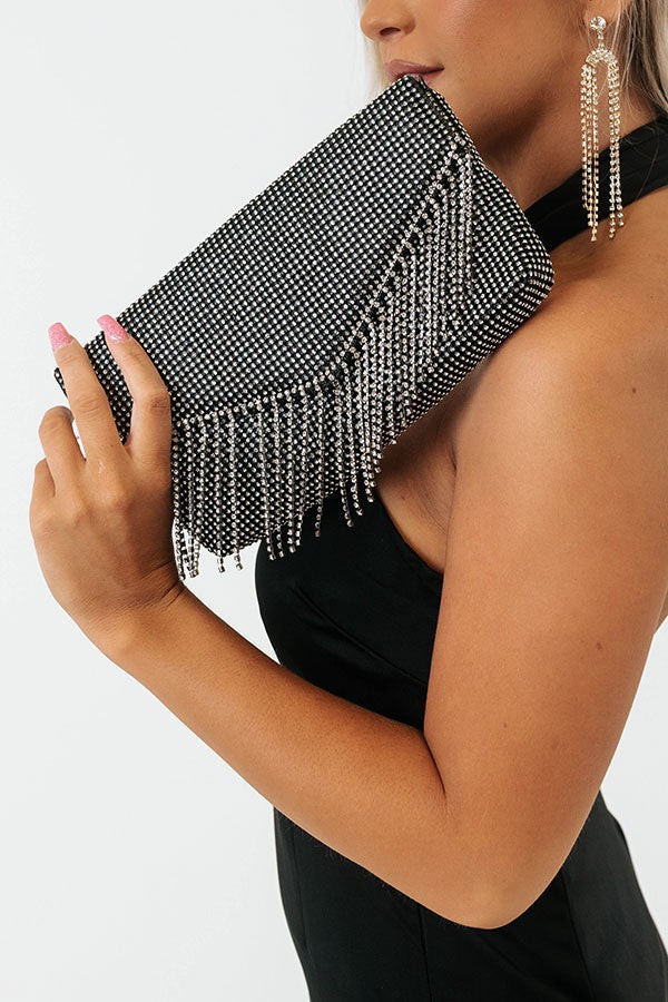VIP Party Rhinestone Clutch In Black | Impressions Online Boutique