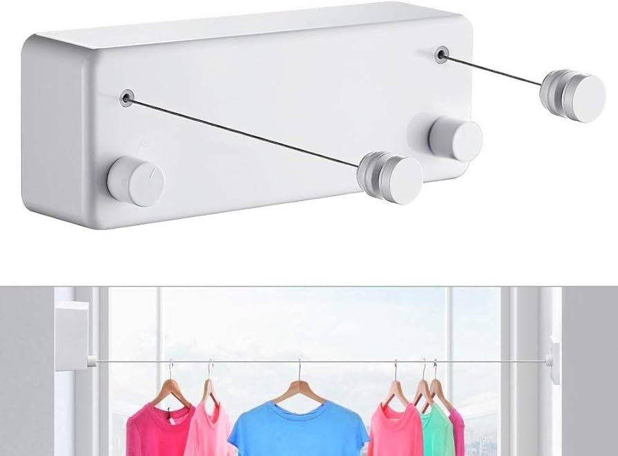 Retractable Clothesline-Clothes Line Retracting Indoor-Clothes Drying Line-Double Retractable Clo... | Amazon (US)