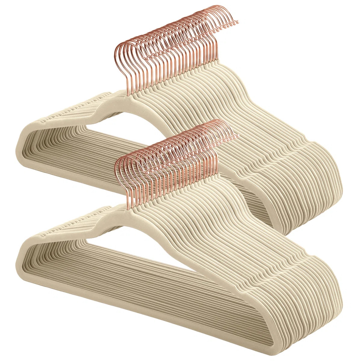 Velvet Hangers 50 Pack, Non-Slip Hangers With Rose Gold-Color Swivel Hooks, Slim Hangers For Clos... | Wayfair North America