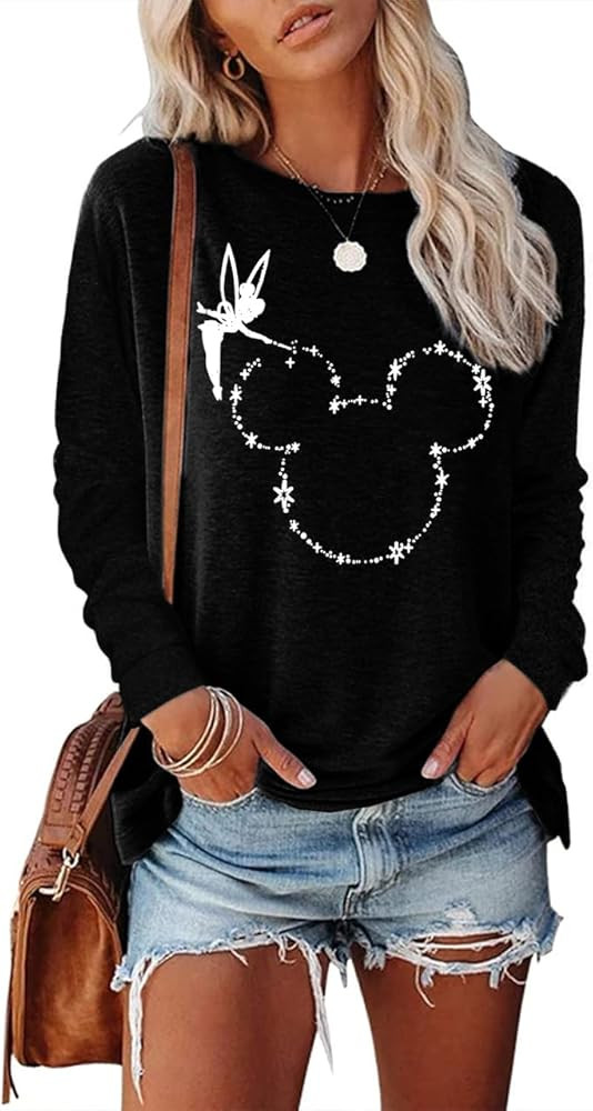 Magic Kingdom Castle Shirt Casual Vacation Holiday Long Sleeve Shirts for Women Fairy Cute Tops | Amazon (US)