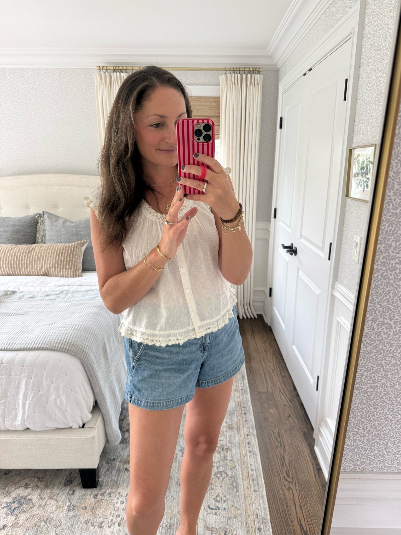 Today’s OOTD - the pair of denim shorts that I’ve been living in all summer long and the cutest top that will transition perfectly to fall

#LTKootd #LTKdayinmylife #LTKmomlife