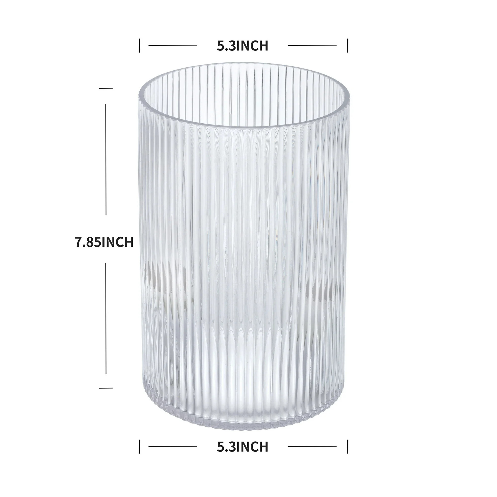 Better Homes & Gardens Clear Glass Ribbed Hurricane Candleholder, 8", Large | Walmart (US)