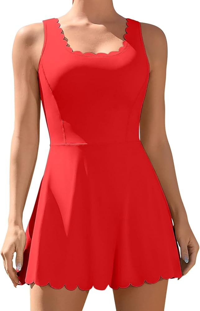 ATTRACO Women Tennis Dress with Shorts Workout Golf Skirts with Pockets Athletic Dresses | Amazon (US)