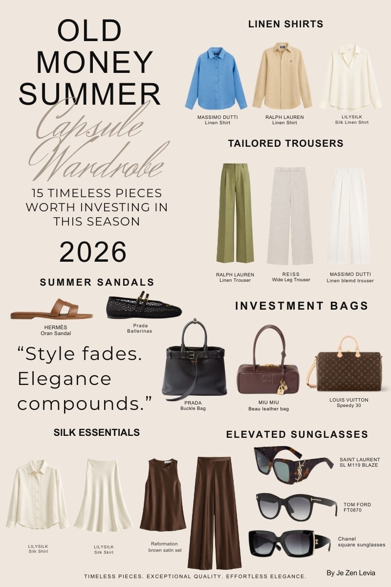 15 timeless summer pieces worth investing in for an effortless old money capsule wardrobe — elegant, classic, and made to be worn beyond one season.

#LTKstyletip #LTKluxury #LTKmodest