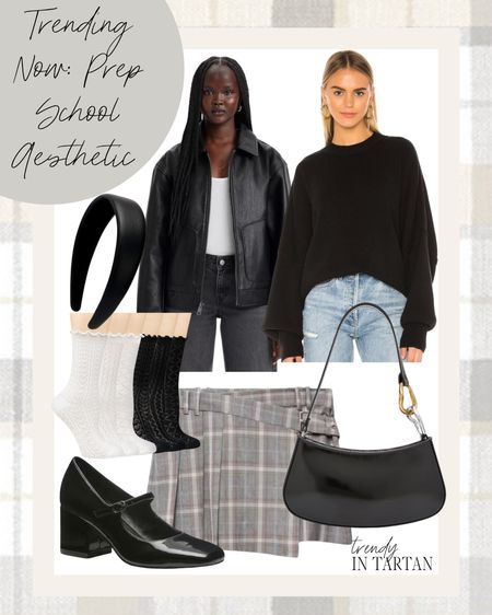 Trending now: prep school aesthetic!

Leather jacket, sweater, headband, socks, Mary Jane’s, plaid mini skirt, black shoulder purse, outfit idea

#LTKstyletip #LTKSeasonal