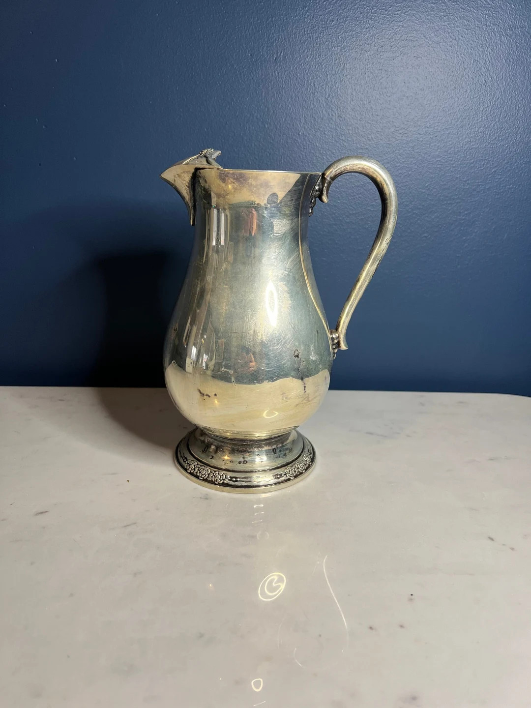 Vintage camille International Silver Company 9 Footed Water Pitcher With Rose Embellishments - Et... | Etsy (US)