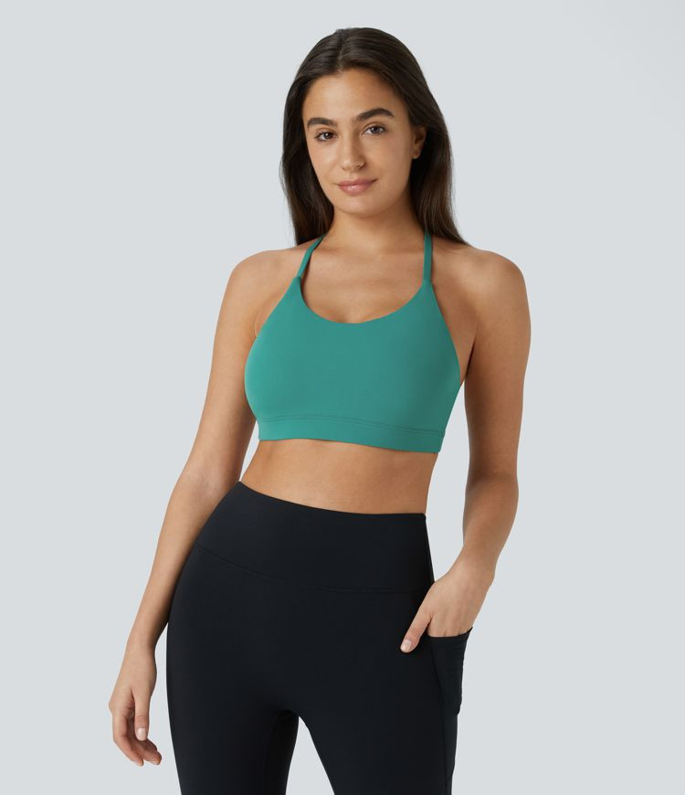 Women’s Low Support U Neck Backless Yoga Sports Bra - Halara | HALARA