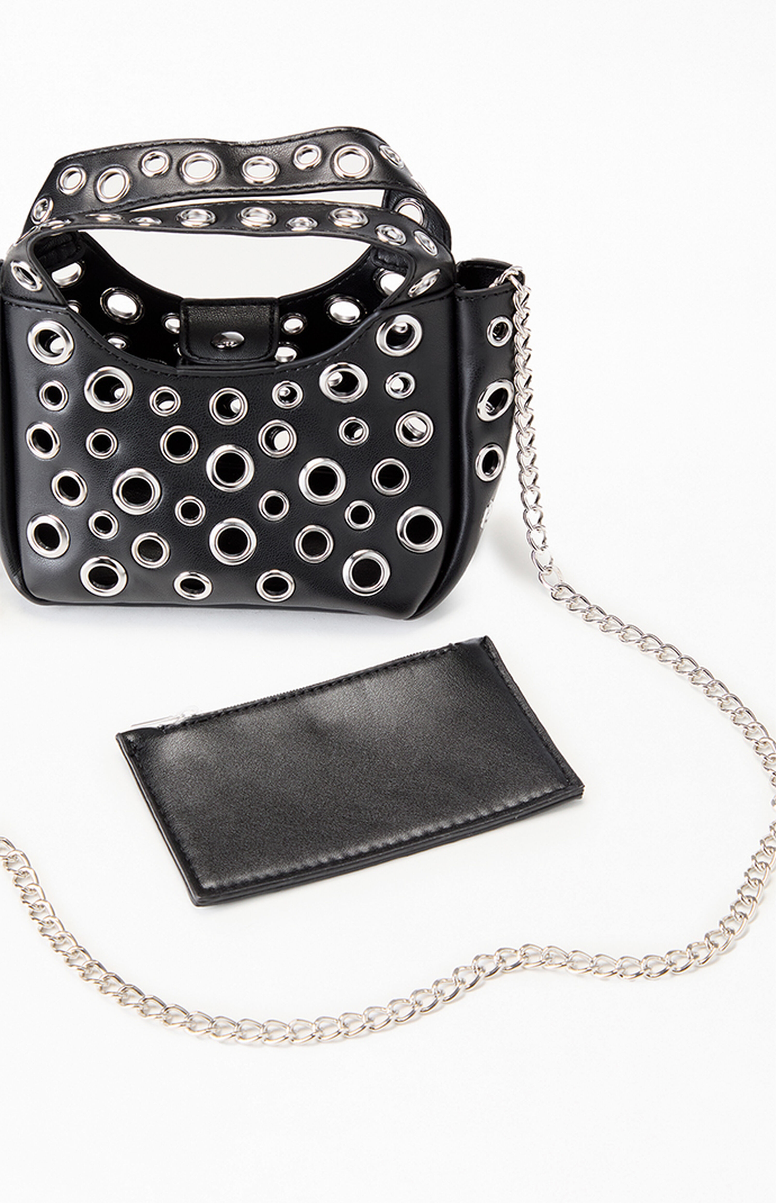 LA Hearts Mini Faux Leather Grommet Chain Bag | PacSun