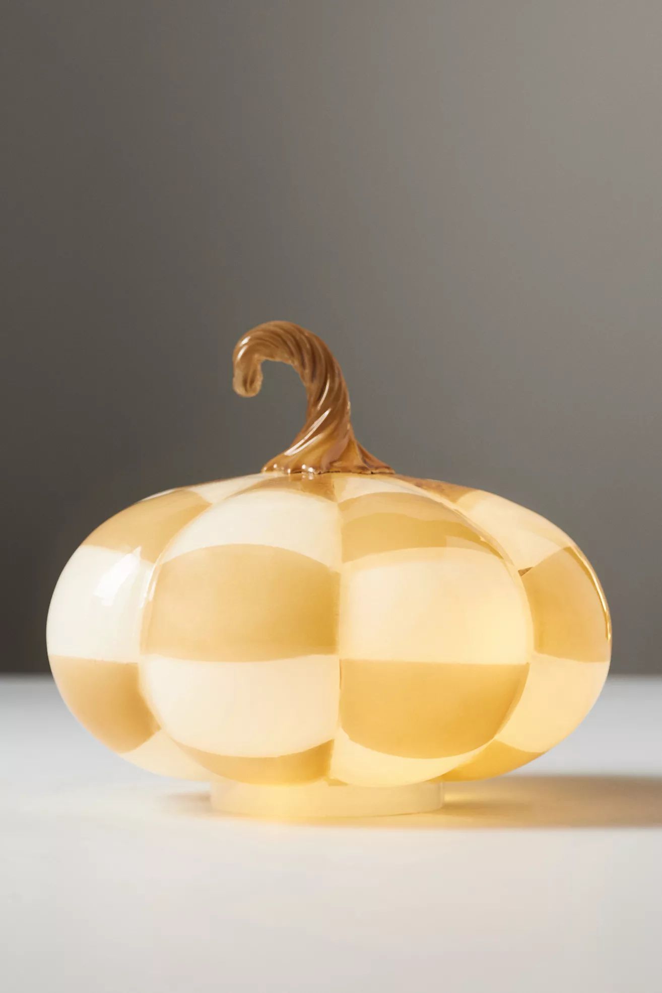 Checkered Glass Pumpkin Decorative Object | Anthropologie (US)