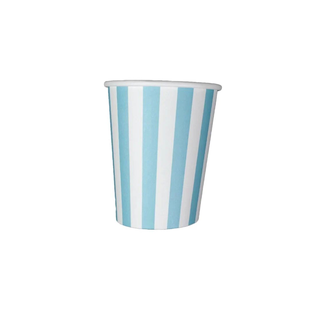 Light Blue Striped Cups 12ct  Boys Birthday Party Cups  Blue - Etsy | Etsy (US)