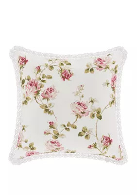 Royal Court Rosemary Rose Square Decorative Throw Pillow, 16 X 16 | Belk