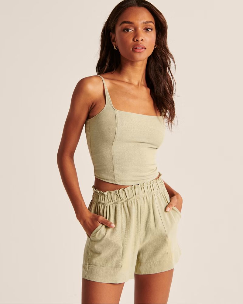 Linen-Blend Pull-On Shorts | Abercrombie & Fitch (US)