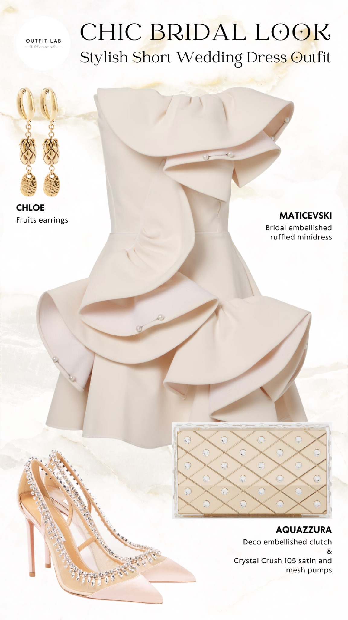 Stylish Short Wedding Dress Outfit: Chic Bridal Look – Shop Now!

Turn heads with this stylish short wedding dress outfit. Featuring a chic Maticevski minidress, paired with elegant Aquazzura pumps and a matching clutch for a polished bridal look. Complete the ensemble with sophisticated Chloe earrings. Perfect for a modern bride, this outfit exudes style and elegance. Shop now to create the perfect wedding day look!

#LTKWedding #LTKParties #LTKStyleTip