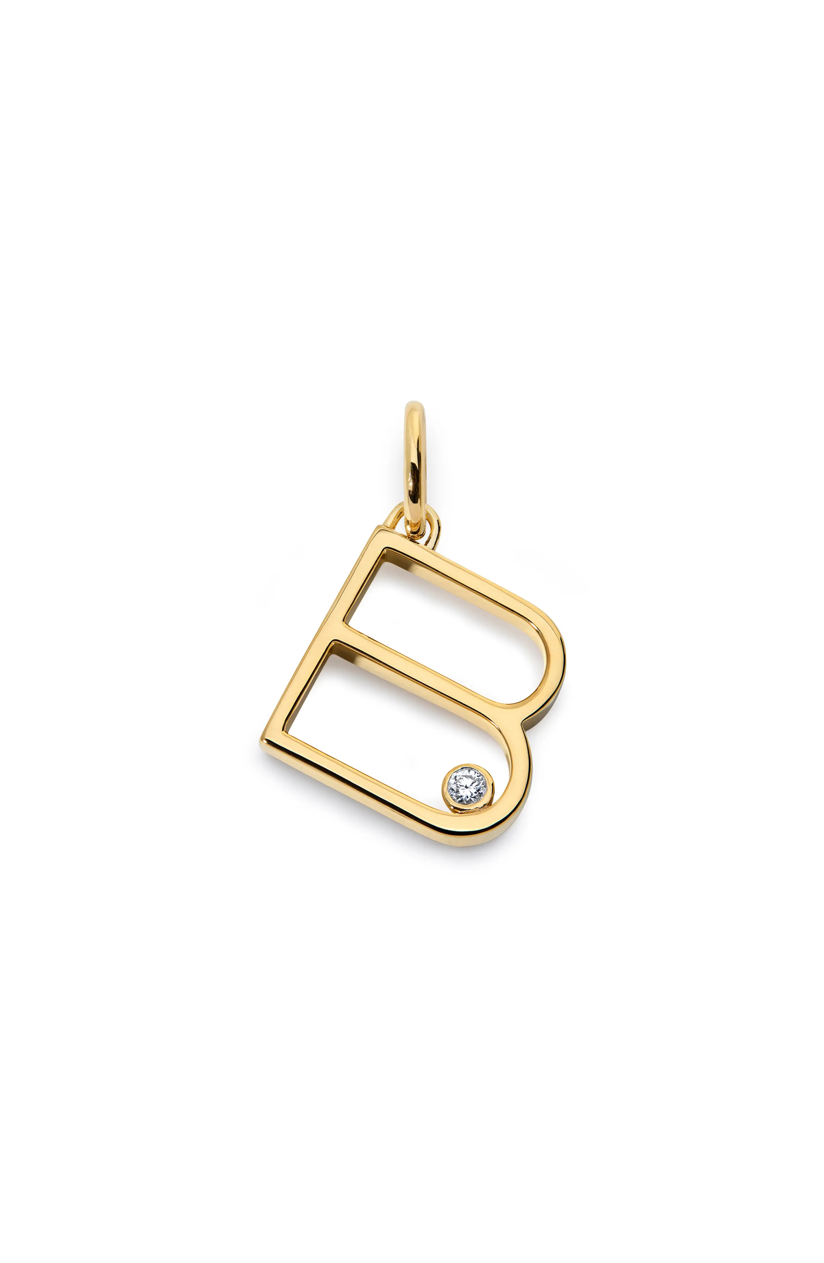 Monica Vinader Lab Grown Diamond Initial Pendant in 18K Gold Vermeil /Diamond O at Nordstrom | Nordstrom