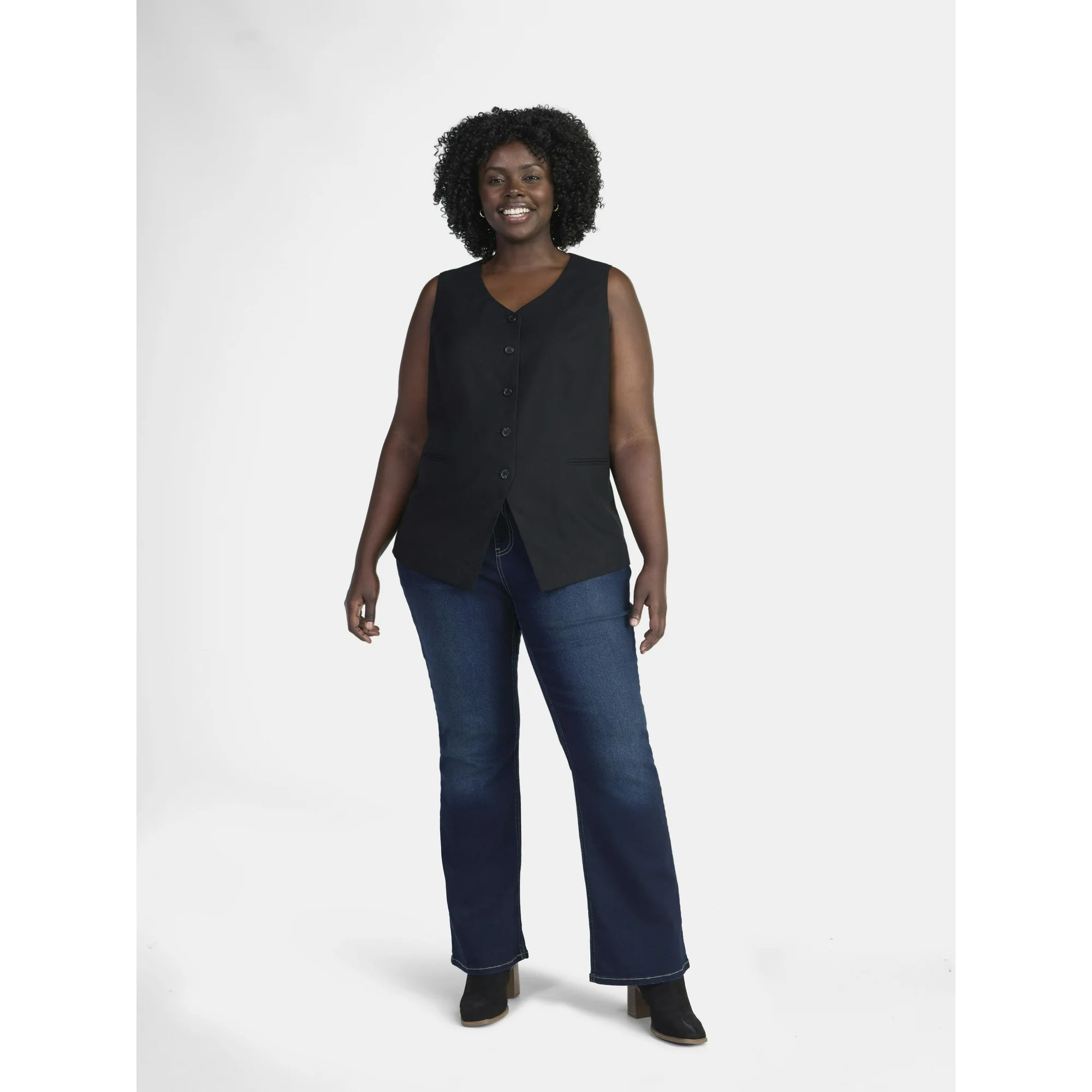 Terra & Sky Women's Plus Tailored Vest, Sizes 0X-5X - Walmart.com | Walmart (US)