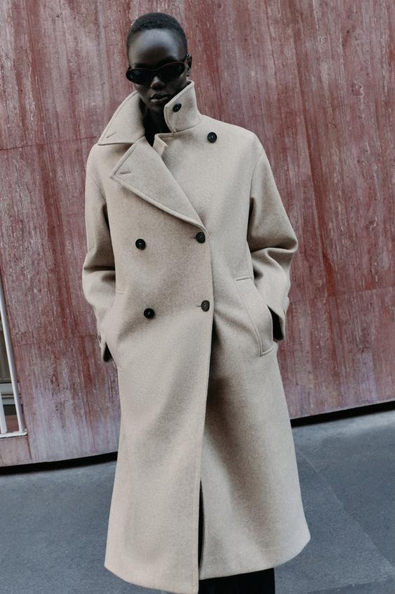 Zara - Soft Oversized Coat - Black - L - Woman | Zara Canada