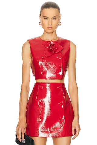 Edie Vegan Leather Top | FWRD 