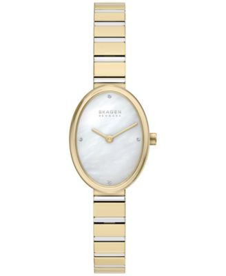 Skagen Women's Anita Oval Quartz Two-Hand Stainless Steel Watch 20mm - Gold | Macy's