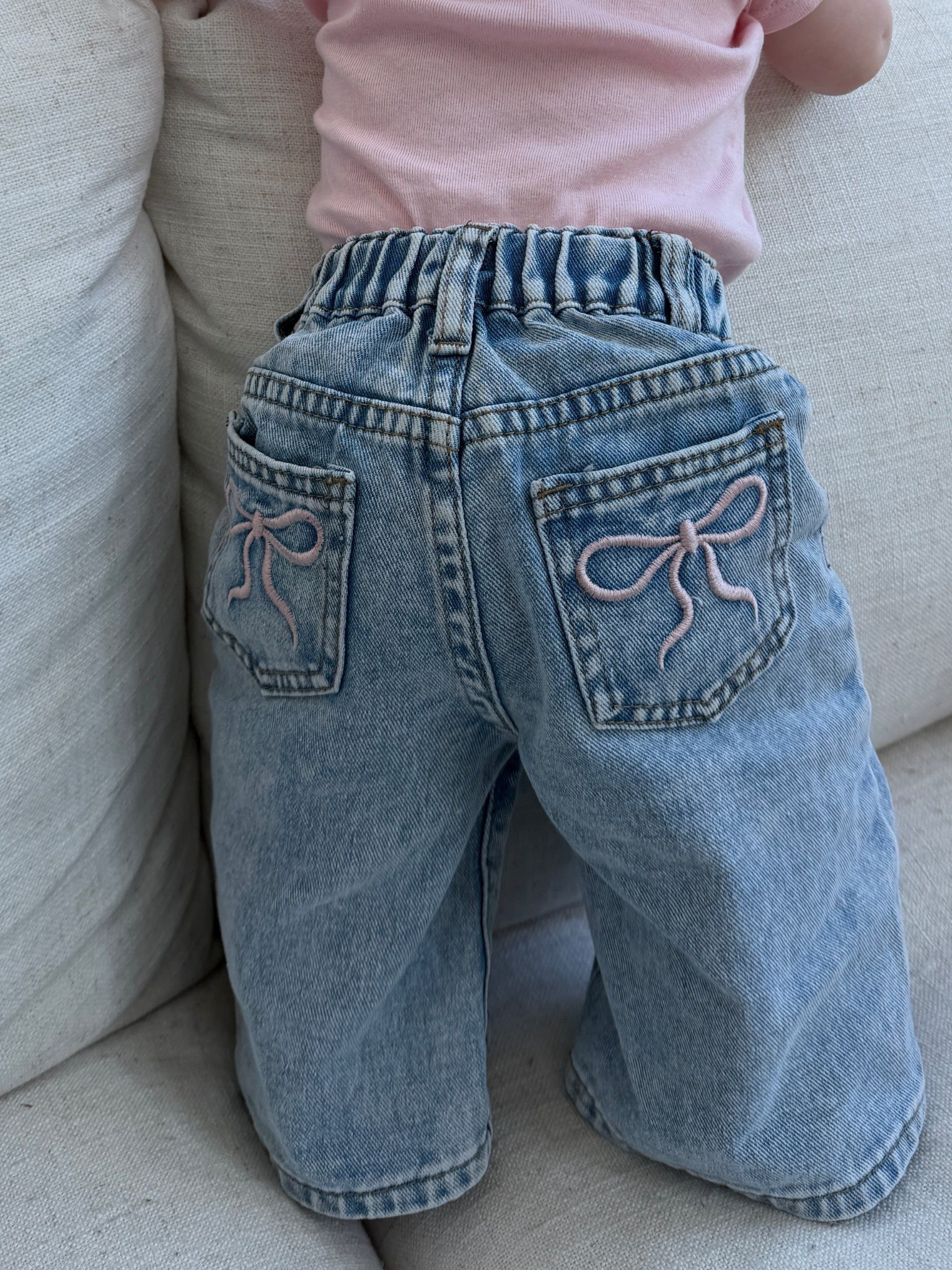 Baby bow jeans #LTKBABY