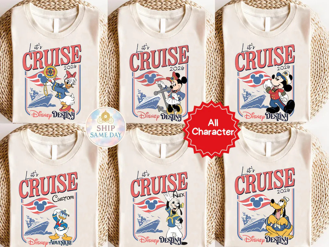 Personalized Disney Cruise Line 2026 Shirt, Mickey & Friends Family Cruise Trip Tee, Let's Cruise... | Etsy (US)