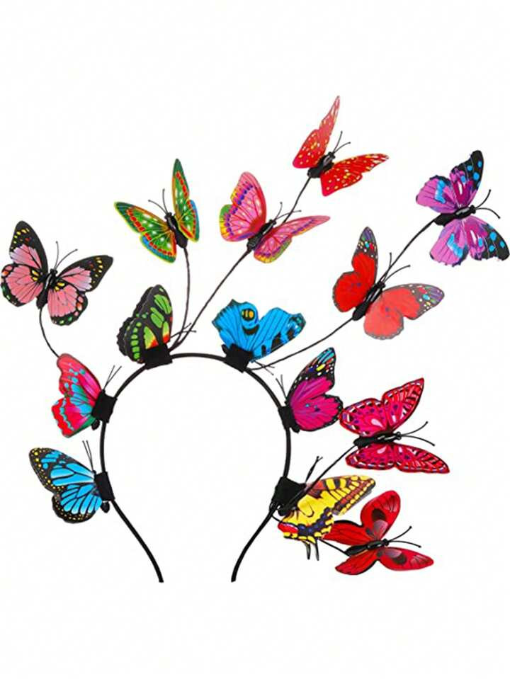 Bride Headband Butterfly Fascinator Hats Women Monarch Tea Party Headband Alice In Wonderland Hat... | SHEIN