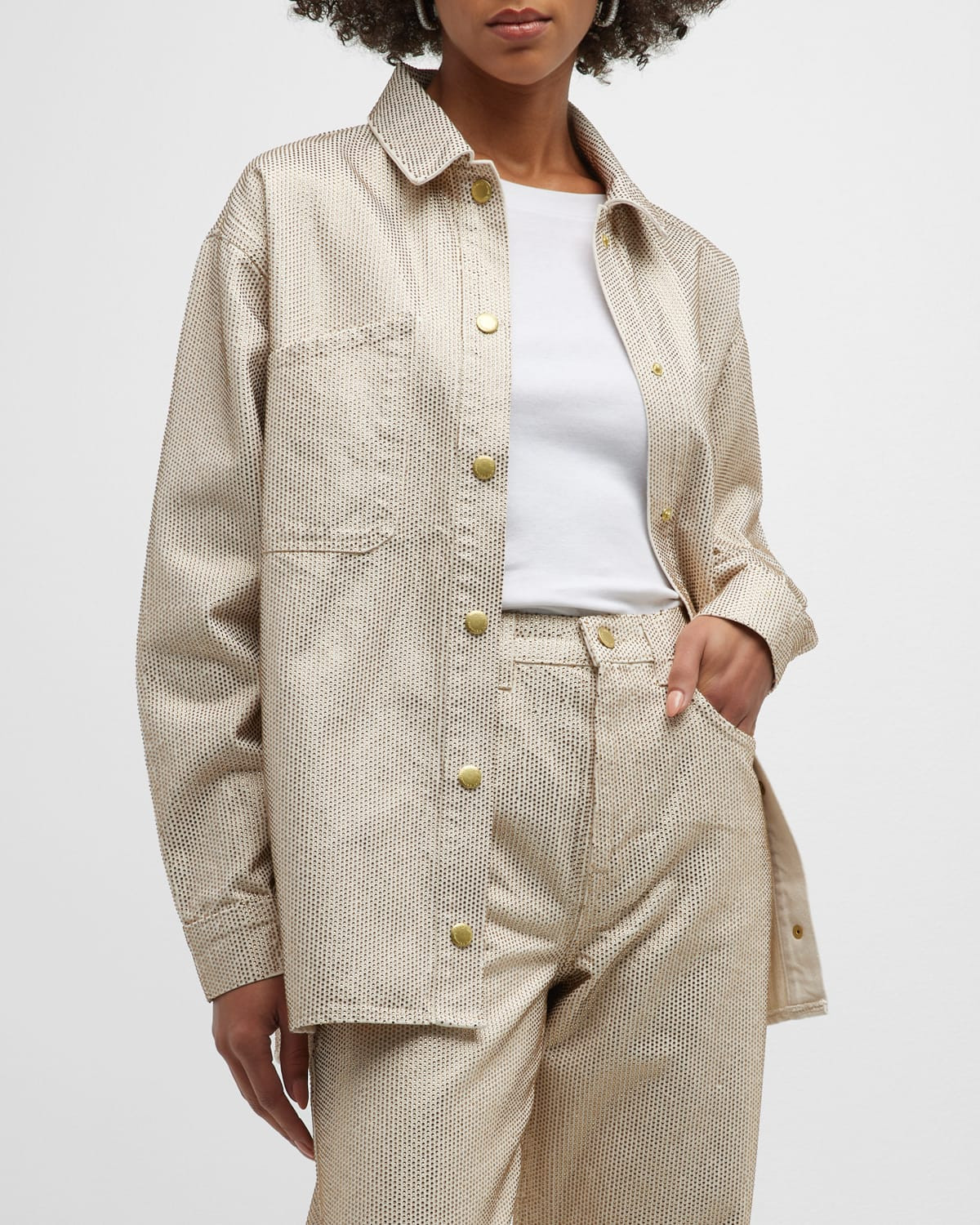 Ms. Cali Oversized Crystal-Embellished Jacket | Neiman Marcus