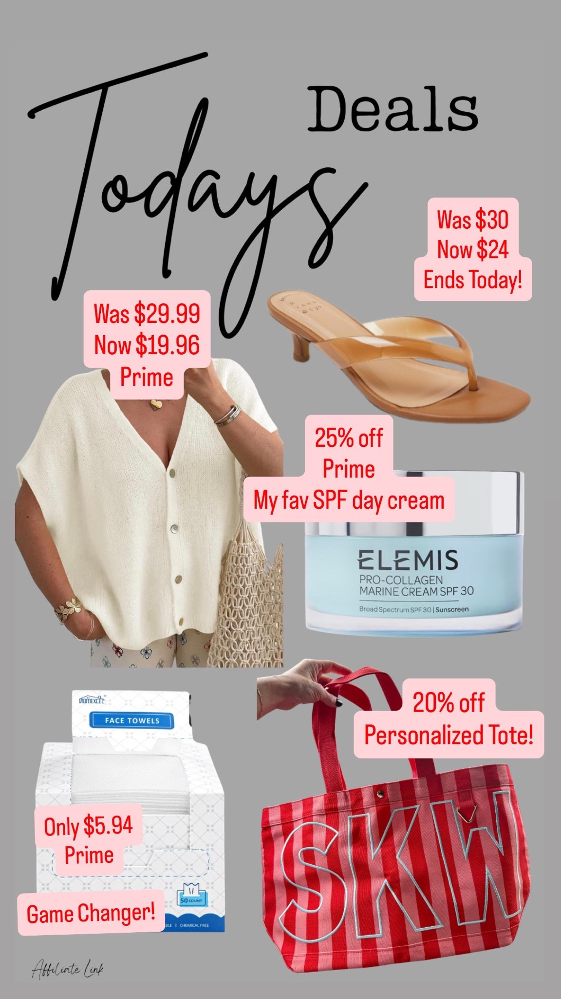 Todays deals
Gifts for her
Sweater tank
Summer top
Beauty must haves
Sandals on sale
Target sale
Personalized tote
Day cream