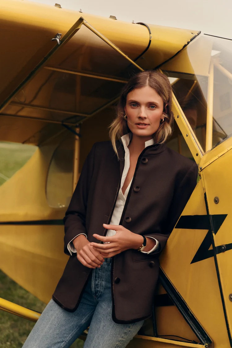 Chocolate Torte Velvet Trim Dalton Jacket | Tuckernuck (US)