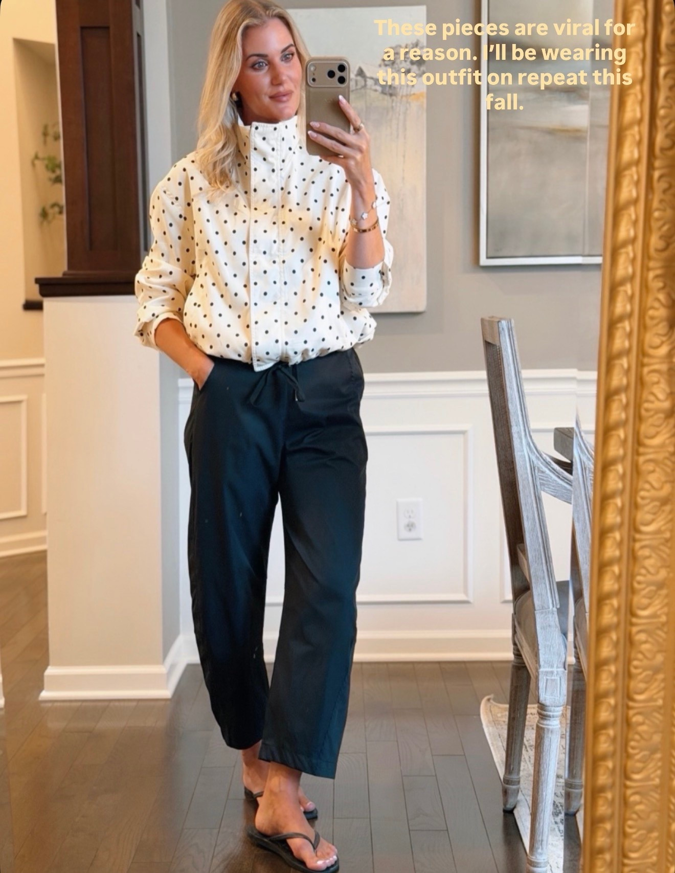 Casual pre fall outfit idea- wearing a small in the viral barrel pants and polka dot jacket. #amazonfashion

#LTKootd #LTKSeasonal #LTKmomlife