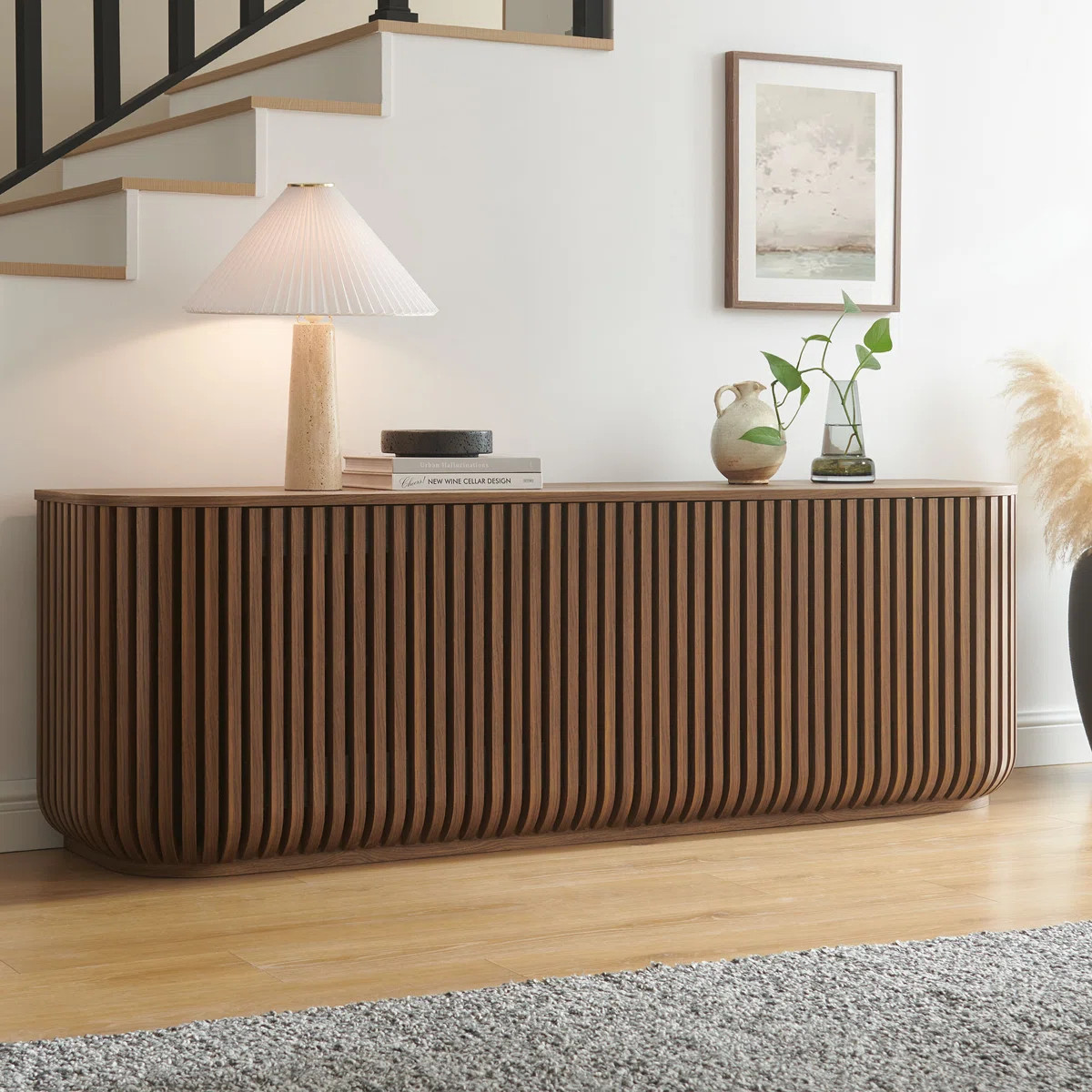Fortitude 75" Curved Sideboard Storage Cabinet | Wayfair North America