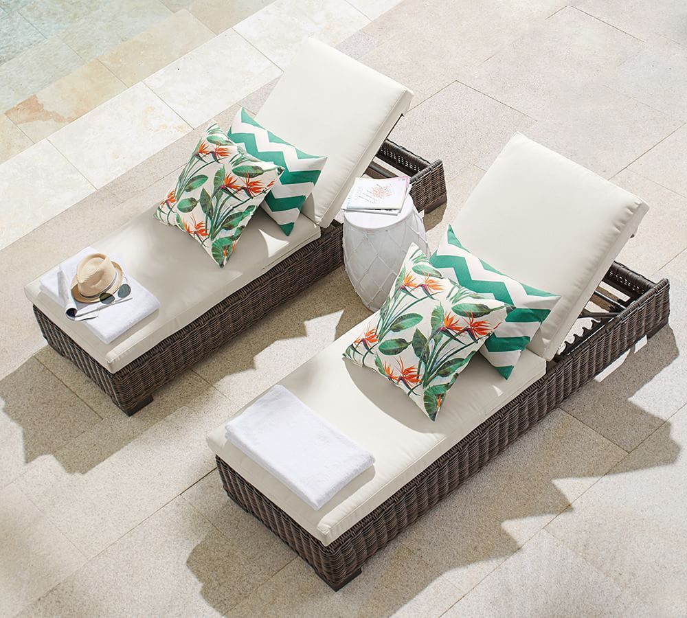 Huntington All-Weather Wicker Chaise Lounge | Pottery Barn (US)