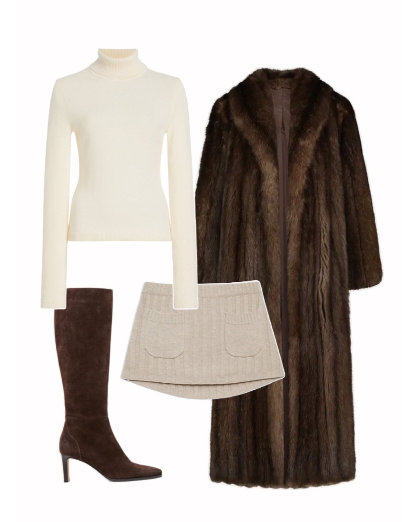 Cold weather outfit inspo 🤍

neutral winter outfit, chic cold weather look, cream turtleneck sweater, faux fur coat outfit, brown knee high boots, suede knee high boots, mini skirt winter outfit, elevated winter outfit, neutral capsule wardrobe, classic winter outfit, timeless winter style, polished everyday outfit, feminine winter fashion, neutral tones outfit, fall winter outfit ideas, brown mink fur coat, fur coat outfit idea

#LTKSeasonal #LTKTravel