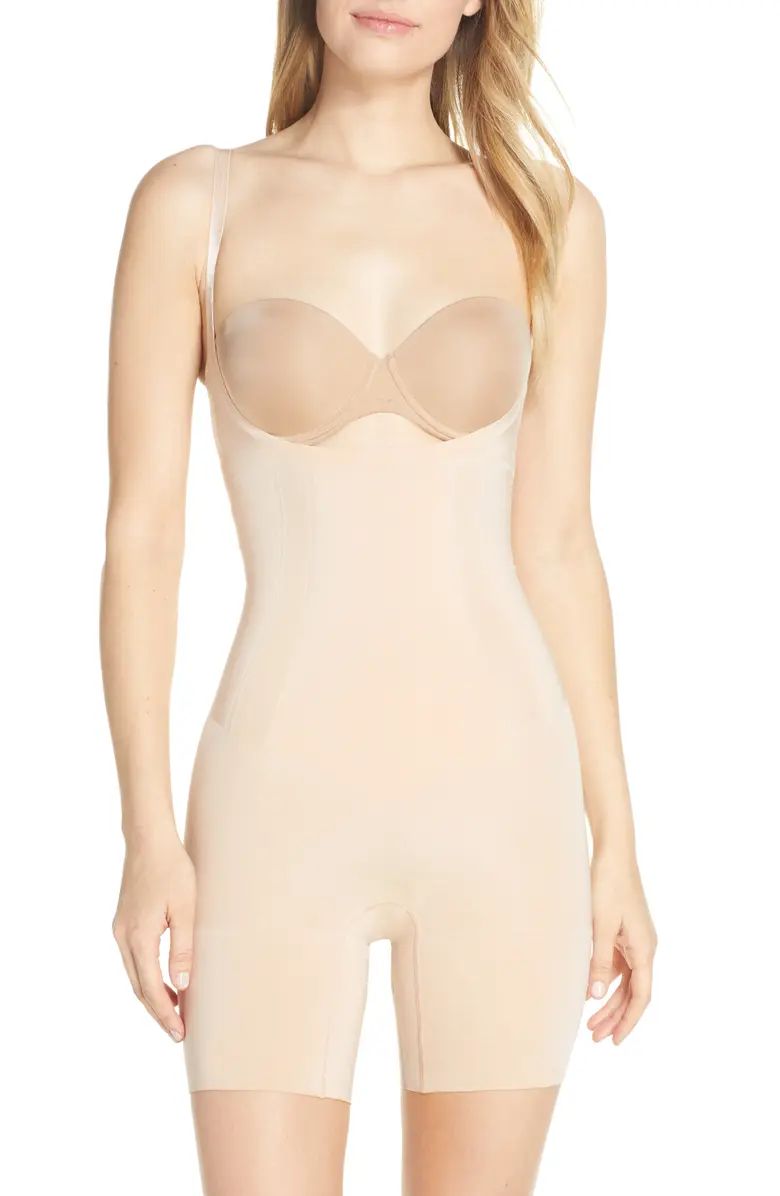 SPANX® OnCore Open Bust Mid Thigh Shaper Bodysuit | Nordstrom | Nordstrom