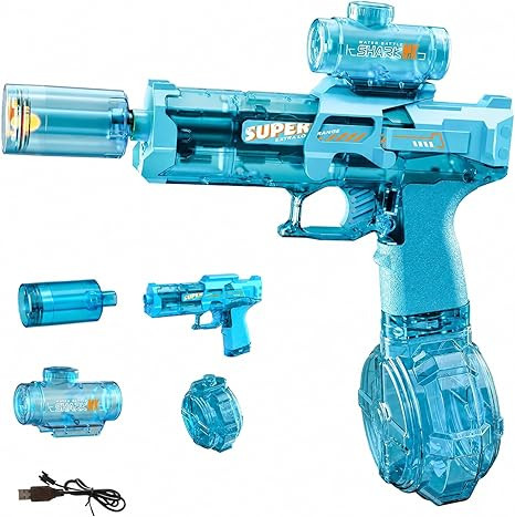 Electric Water Gun for Adults Kids, Transparent Automatic Squirt Watergun with Water Spray Sound ... | Amazon (US)