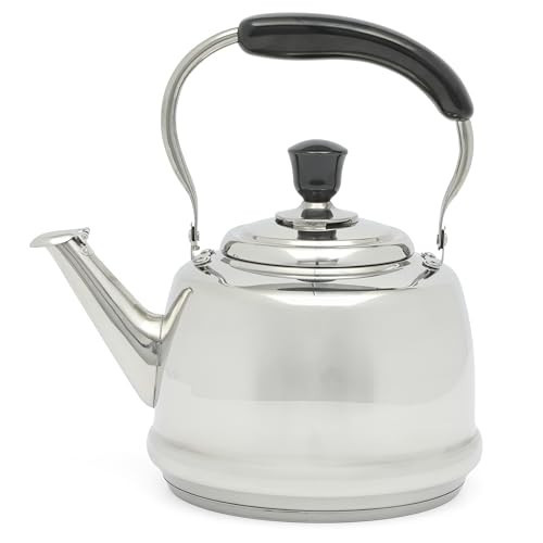 Martha Stewart Kingstree Large 2 Qt Stainless Steel Tea Kettle – Heavy Gauge Durable Whistling Tea Kettle for Stove Top, Easy Pour, Classic Design | Amazon (US)