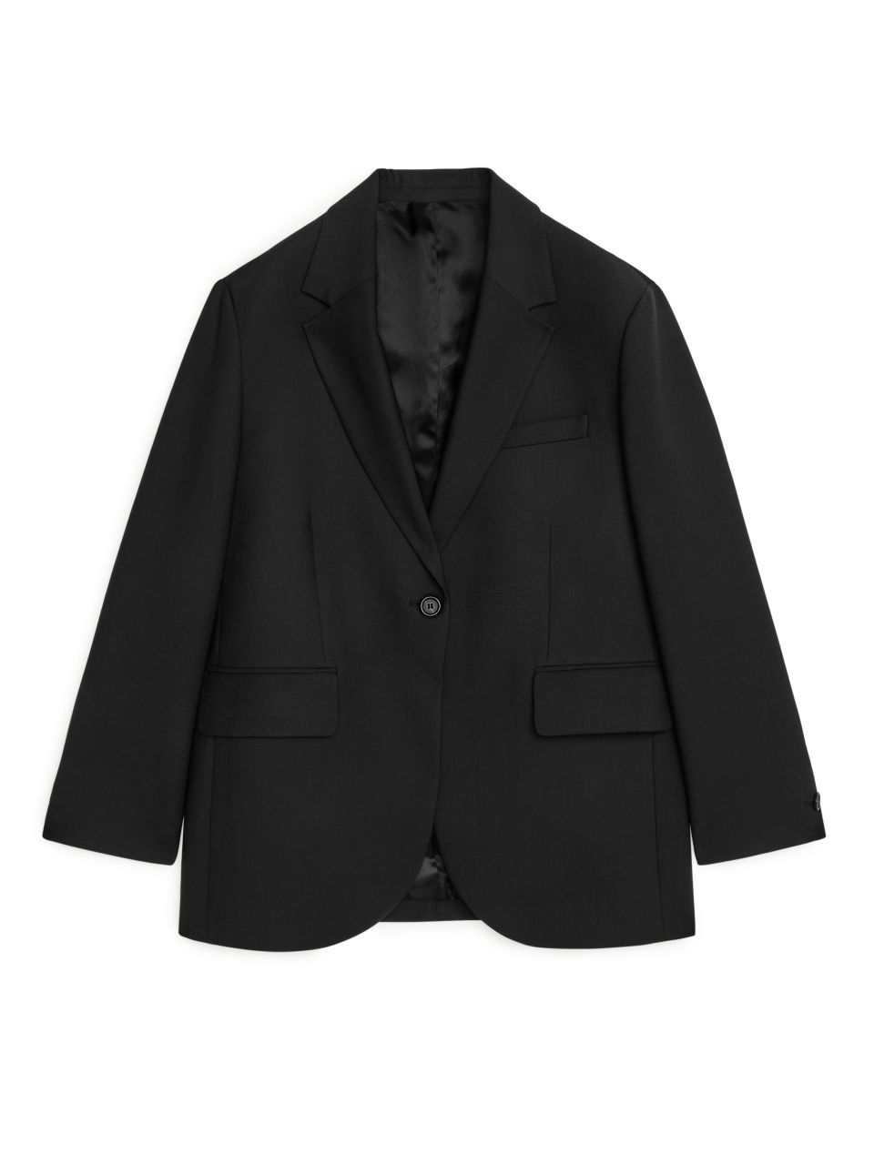 Oversized Wool Blend Blazer - Black | ARKET (US&UK)