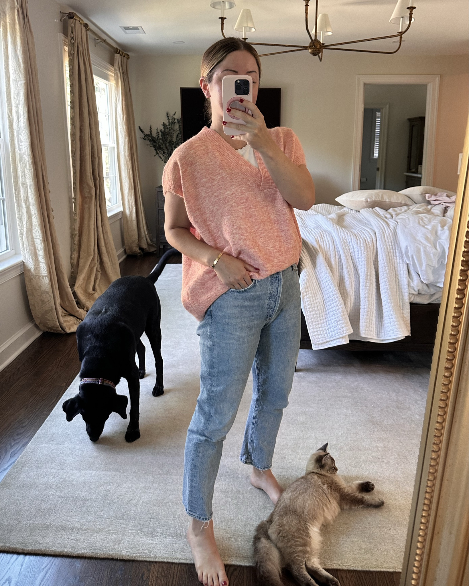 Wearing one of my fun Nordstrom anniversary purchases from topshop! Pink and lightweight, this sweater vest will definitely be on rotation. I sized up to a L for a baggy fit but it definitely fits oversized regardless!

#LTKFindsUnder100 #LTKSaleAlert #LTKSeasonal