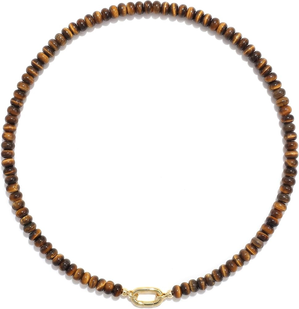 CONRAN KREMIX Colorful Stone Beaded Necklace for Women,Natural Gemstone Bead Choker Necklaces Boh... | Amazon (US)