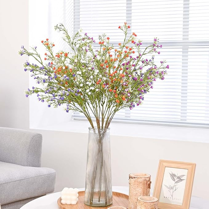 Dolicer Babys Breath Artificial Flowers, 8Pcs Fake Baby Breath Flowers Artificial Bulk, Long Stem... | Amazon (US)