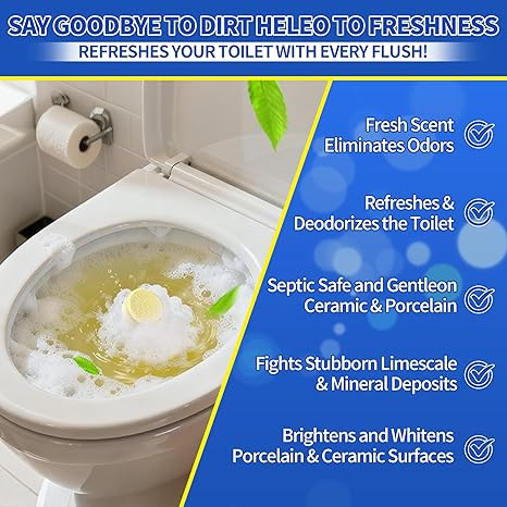 Toilet Bowl Cleaner Tablets – 24 Pack | Powerful Stain Removal, Septic Safe, Lemon Scent | No H... | Amazon (US)