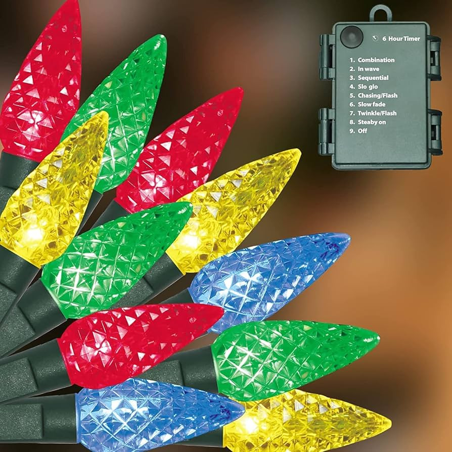 C6 Battery Operated Christmas Lights, 50 LED 17FT Christmas Lights with 8 Modes, Waterproof Chris... | Amazon (US)