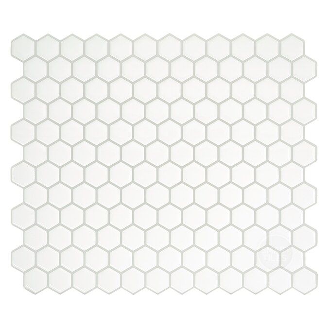 Smart Tiles Peel and Stick Backsplash Hexago 4-Pack White 10-in x 11-in Polished Resin Hexagon St... | Lowe's