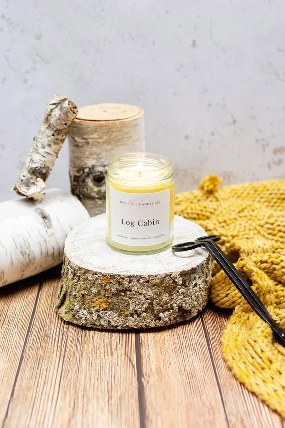 Log Cabin Beeswax Candle | Etsy (US)