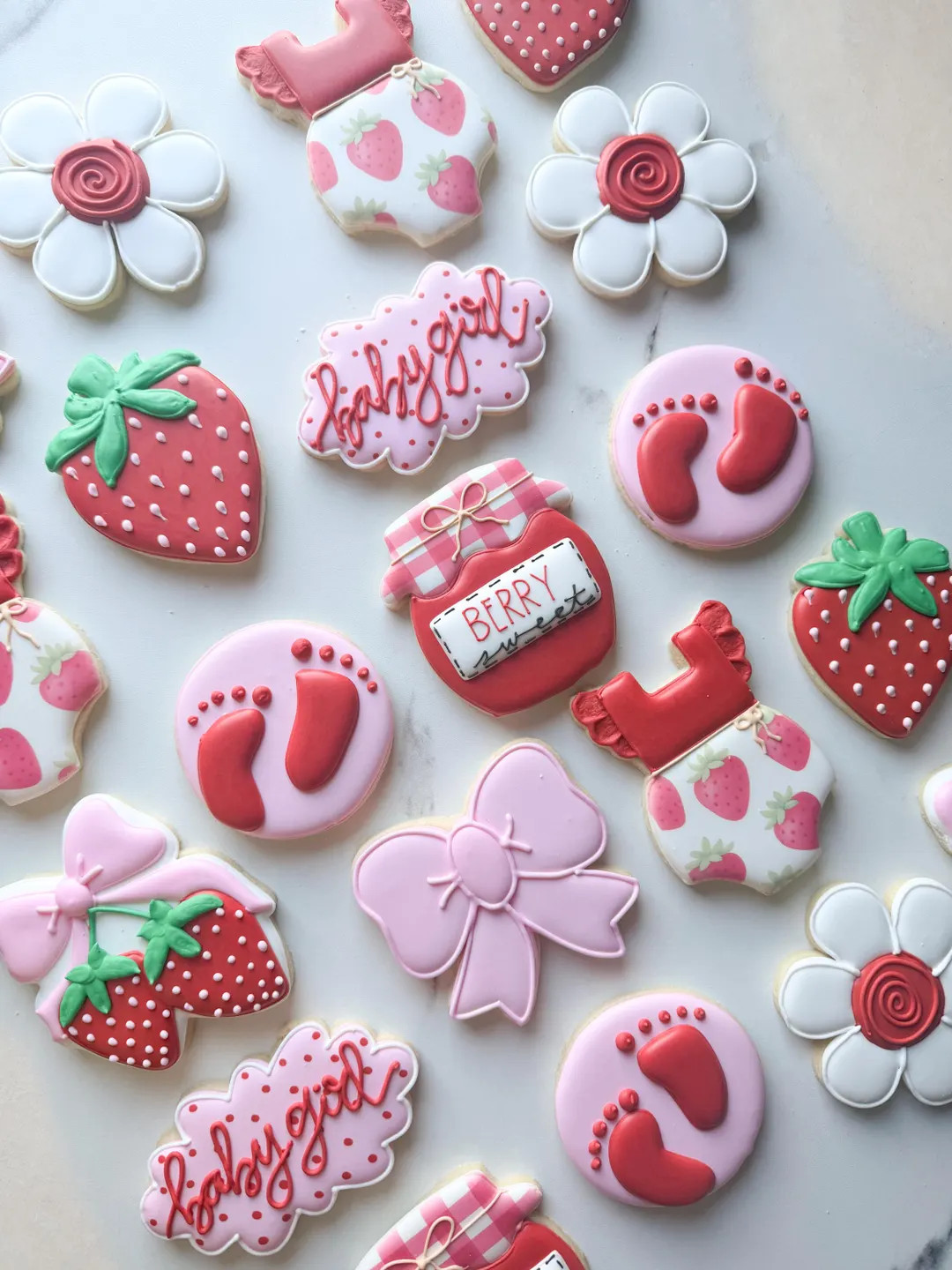 Strawberry Baby Shower Cookies | Decorated Sugar Cookies | Berry Sweet Baby Theme - Etsy | Etsy (US)