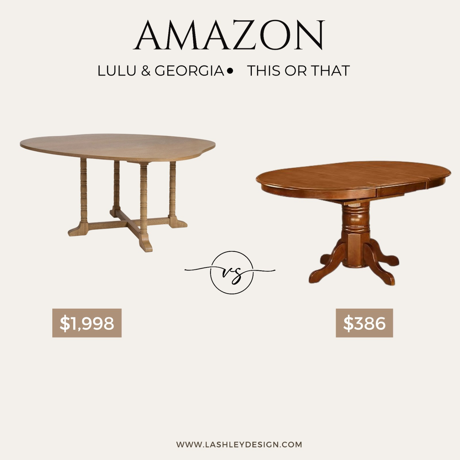 Decide which look fits your budget with these Amazon vs. Lulu and Georgia table finds. Whether you want to splurge on the designer original or save with a high-quality affordable alternative, both options deliver on style and sophisticated design. Tap to shop these beautiful table options and elevate your space! #SplurgeOrSave #HomeDecor #AmazonFinds 

 #LTKdayinmylife #LTKHome #LTKSaleAlert