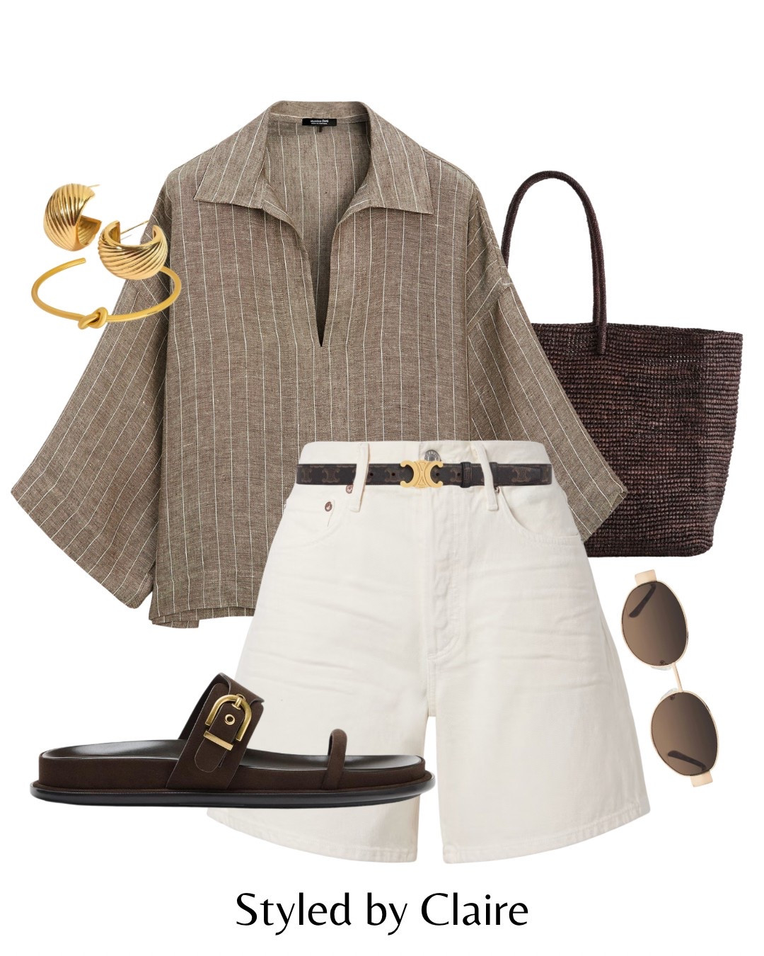 Chic stripe shirt styling❤️‍🔥
Tags: Massimo Dutti linen shirt cropped white cream denim shorts agolde Bermuda Celine belt brown buckle sandals woven raffia bag fashion city break inspo outfit ideas sale Barcelona Dubai st tropez modest classy capsule wardrobe basicss

#LTKsummer #LTKstyletip
