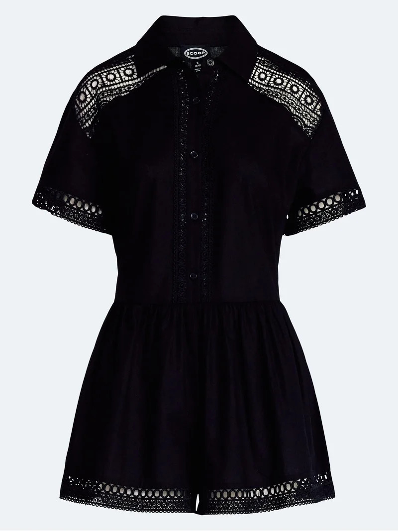 Scoop Women's Crochet Romper, Sizes XS-4XL | Walmart (US)